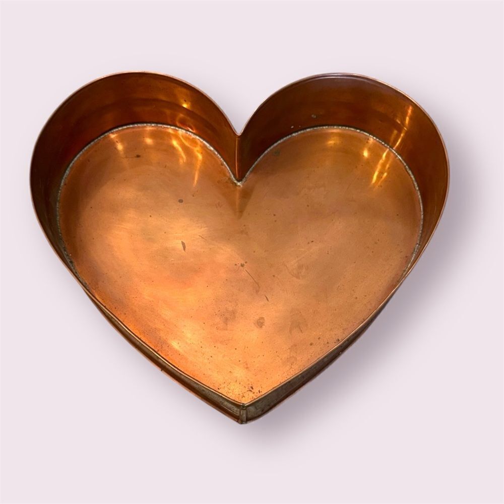 MICHAEL BONNE Vintage Signed Solid Copper Heart Mold "For A Dear Heart"